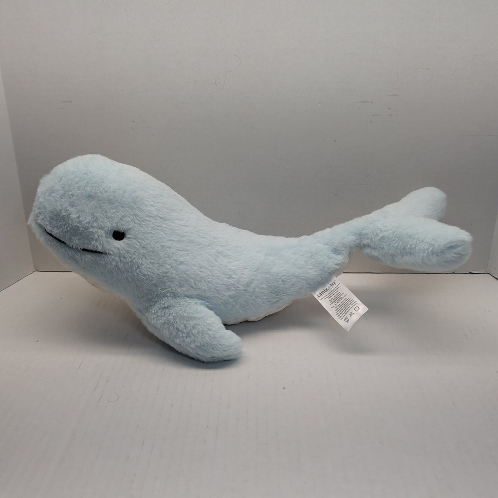 Lambs & Ivy Blue Whale Plush Stuffed Animal Soft Corduroy Belly 17 Inch